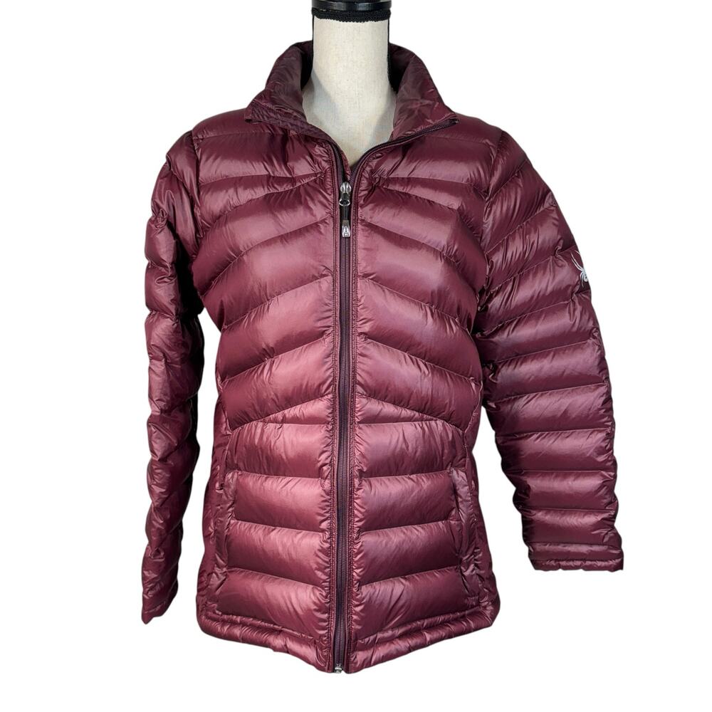 Spyder Large Womens Syrround Down Puffer Jacket Full-Zip Pockets DWR Packable